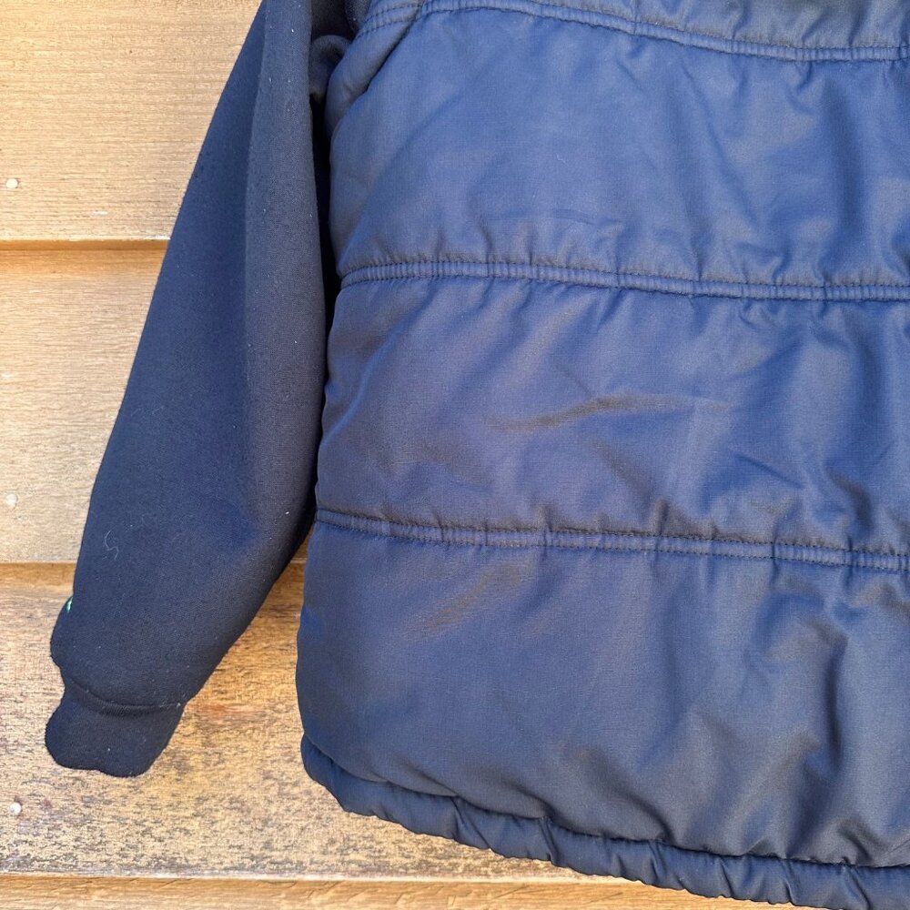 Pacific Trail Boys Hooded Puffer Jacket Black & Green Size S 8 Insulated Warm Co - Picture 9 of 10